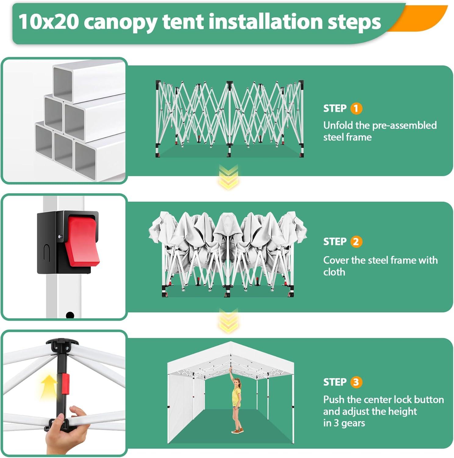 image:imageCOBIZI 10x10 Pop up Gazebo OnePush Setup Canopy Tent with Mosquito Netting amp Vented Roof Design Upgrade Metal Easy up Canopy Carpa Outdoor Gazebos for Backyard Camping Deck BeachWhite amp GrayWhite