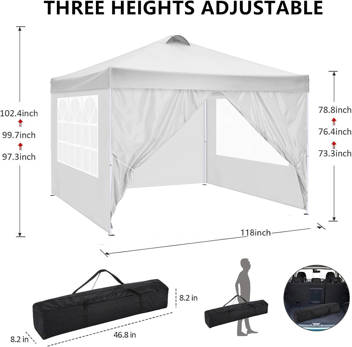 image:imageCOBIZI 10x10 Pop up Gazebo OnePush Setup Canopy Tent with Mosquito Netting amp Vented Roof Design Upgrade Metal Easy up Canopy Carpa Outdoor Gazebos for Backyard Camping Deck BeachWhite amp GrayYellow