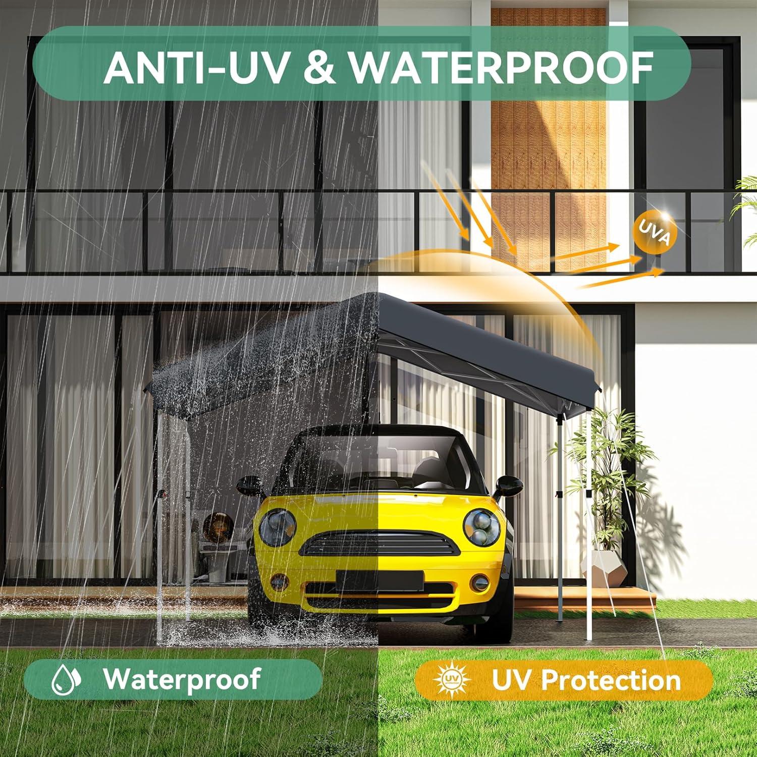 image:imageCOBIZI 10x10 Pop up Gazebo OnePush Setup Canopy Tent with Mosquito Netting amp Vented Roof Design Upgrade Metal Easy up Canopy Carpa Outdoor Gazebos for Backyard Camping Deck BeachWhite amp GrayGray