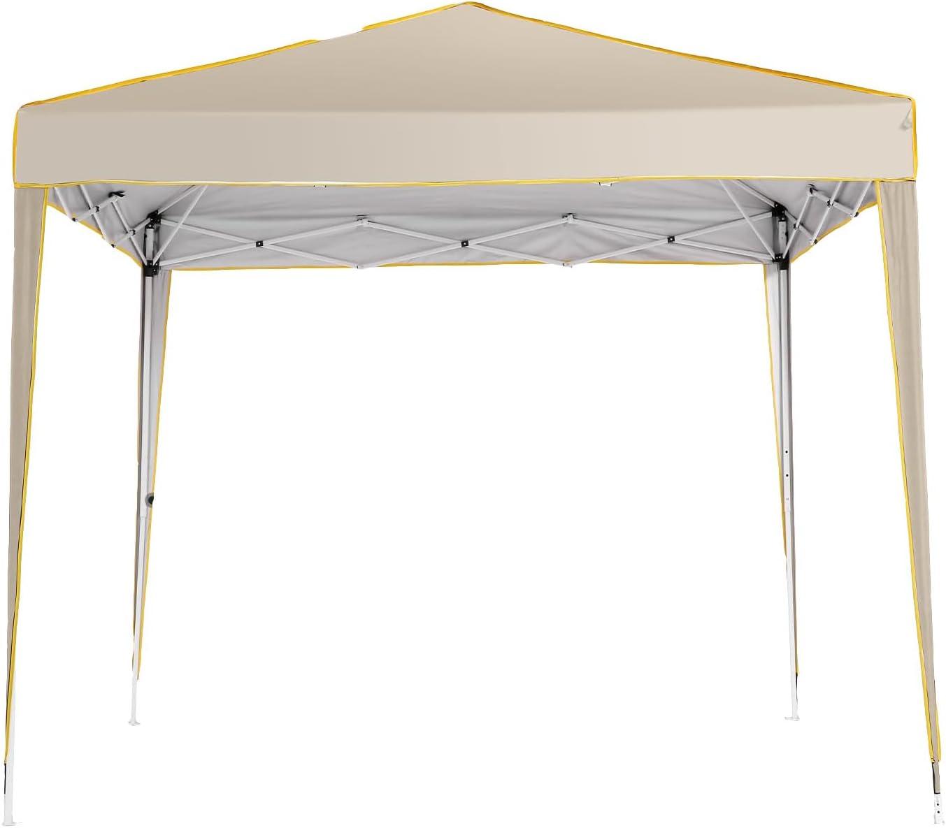 image:imageCOBIZI 10x10 Pop up Gazebo OnePush Setup Canopy Tent with Mosquito Netting amp Vented Roof Design Upgrade Metal Easy up Canopy Carpa Outdoor Gazebos for Backyard Camping Deck BeachWhite amp GrayYellow