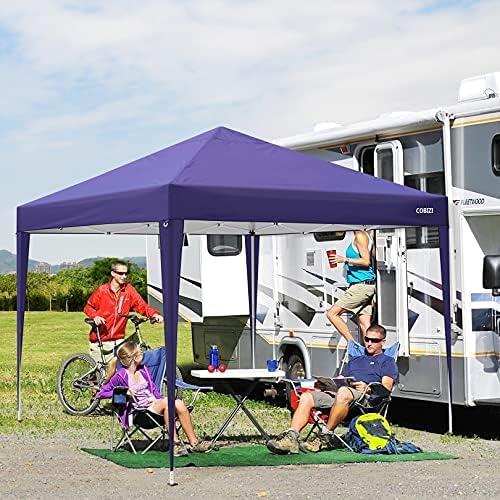 image:imageCOBIZI 10x10 Pop up Gazebo OnePush Setup Canopy Tent with Mosquito Netting amp Vented Roof Design Upgrade Metal Easy up Canopy Carpa Outdoor Gazebos for Backyard Camping Deck BeachWhite amp GrayBlue