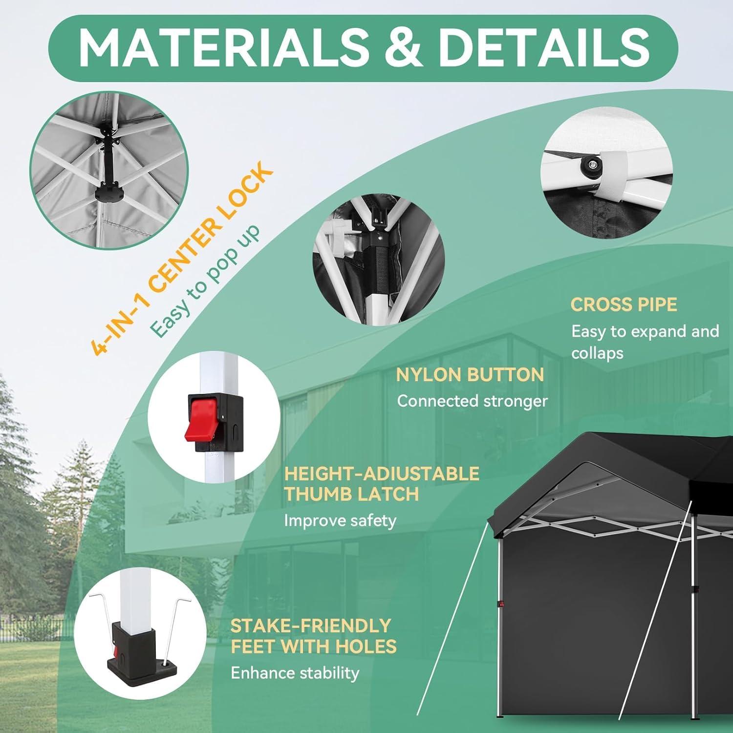 image:imageCOBIZI 10x10 Pop up Gazebo OnePush Setup Canopy Tent with Mosquito Netting amp Vented Roof Design Upgrade Metal Easy up Canopy Carpa Outdoor Gazebos for Backyard Camping Deck BeachWhite amp GrayBlack