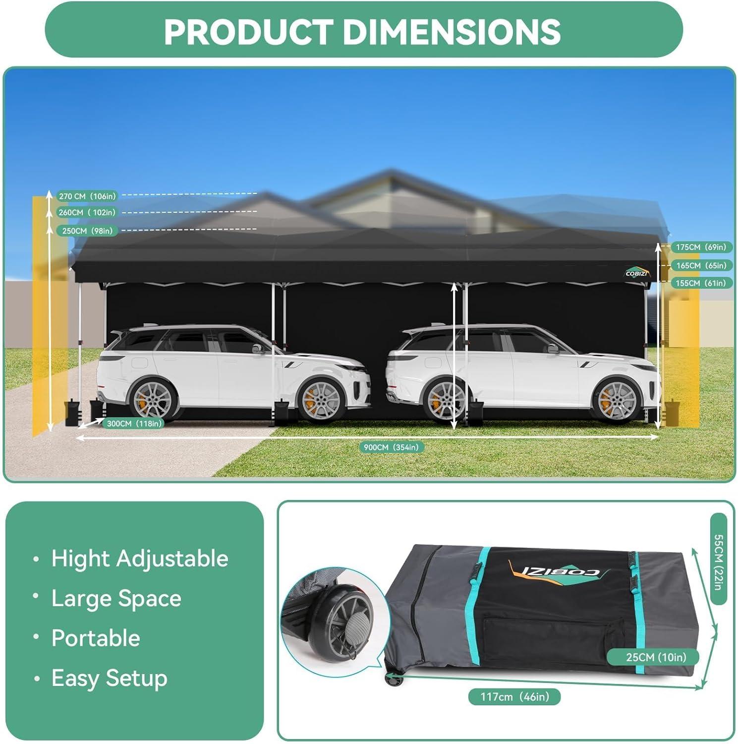 image:imageCOBIZI 10x10 Pop up Gazebo OnePush Setup Canopy Tent with Mosquito Netting amp Vented Roof Design Upgrade Metal Easy up Canopy Carpa Outdoor Gazebos for Backyard Camping Deck BeachWhite amp GrayBlack