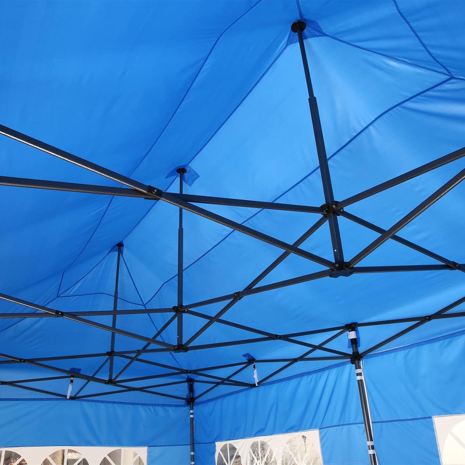 image:imageCOBIZI 10x15 Pop Up Canopy with 4 SidewallHeavy Duty Canopy UPF 50 All Season Wind Waterproof Commercial Outdoor Wedding Party Tents for Parties Gazebo with Carry Bag10 x 15 ft GraySnow White