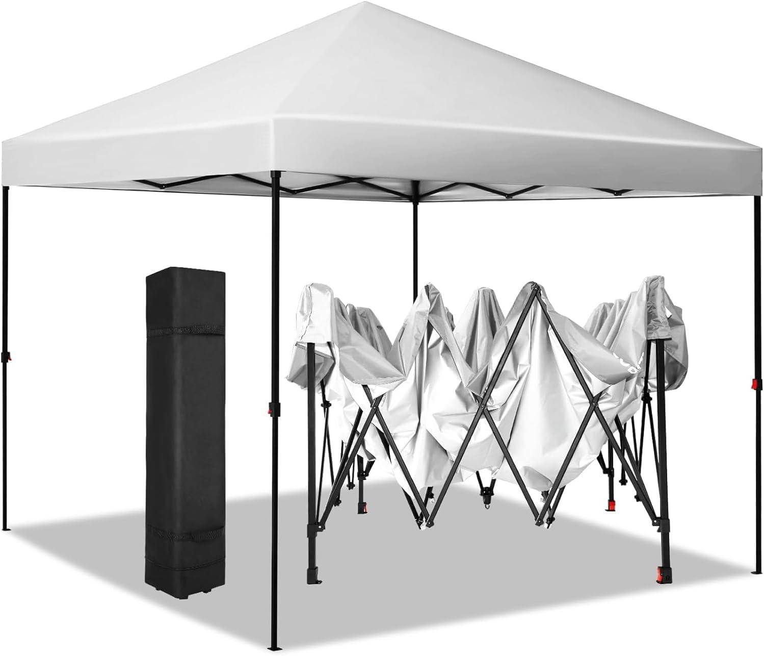 image:imageCOBIZI 10x20 Heavy Duty Pop Up Canopy Tent with 6 Sidewalls Easy Set Up Outdoor Waterproof Screen Commercial Party Tent with Mosquito Netting for Parties Backyard Patio Roller Bag GrayWhite
