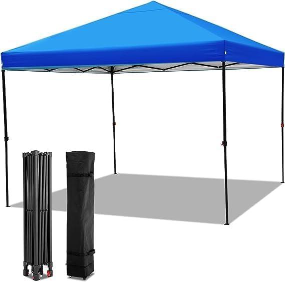 image:imageCOBIZI 10x20 Heavy Duty Pop Up Canopy Tent with 6 Sidewalls Easy Set Up Outdoor Waterproof Screen Commercial Party Tent with Mosquito Netting for Parties Backyard Patio Roller Bag GrayDark Blue