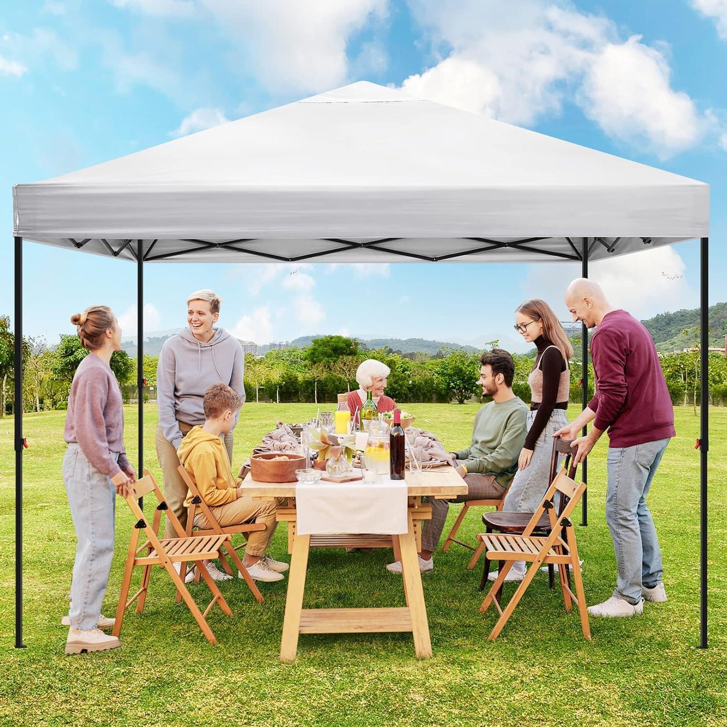 image:imageCOBIZI 10x20 Heavy Duty Pop Up Canopy Tent with 6 Sidewalls Easy Set Up Outdoor Waterproof Screen Commercial Party Tent with Mosquito Netting for Parties Backyard Patio Roller Bag GrayBlack