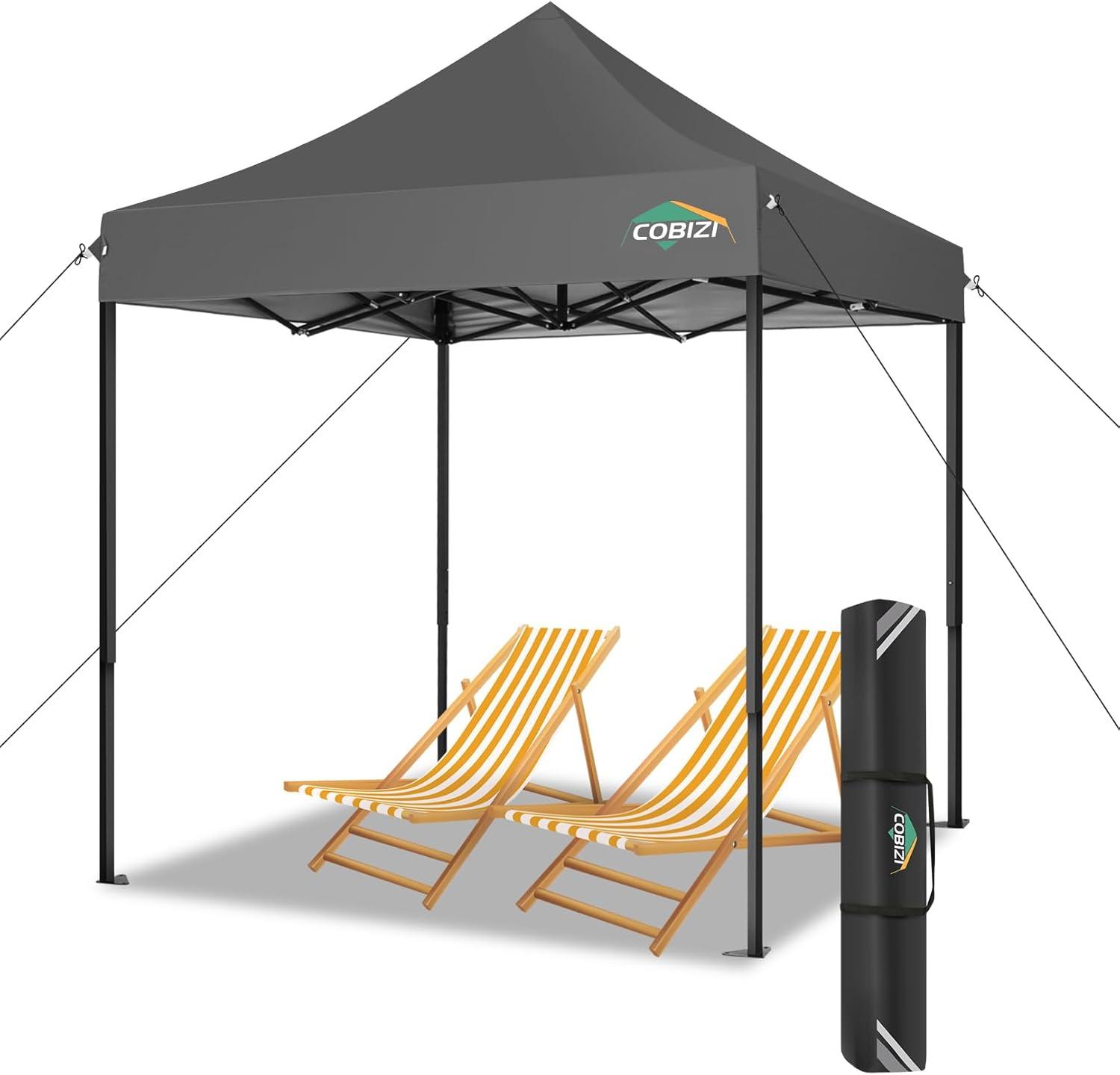 image:imageCOBIZI 10x20 Heavy Duty Pop up Canopy Tent with 6 sidewalls Easy Up Commercial Outdoor Canopy Wedding Party Tents for Parties All Season Wind amp Waterproof Gazebo with Roller BagGreyFrame ThickenedGray