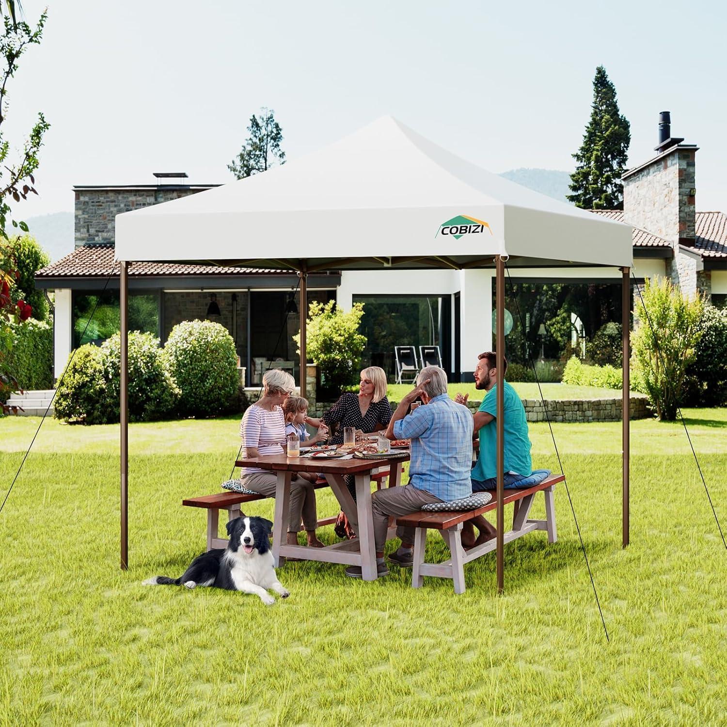 image:imageCOBIZI 10x20 Pop Up Canopy Heavy Duty with 6 Removable Sidewalls Commercial Heavy Duty Pop Up Tent for Parties All Weather Waterproof and UV 50 Wedding Tent with Roller BagFrame UpgradedWhite
