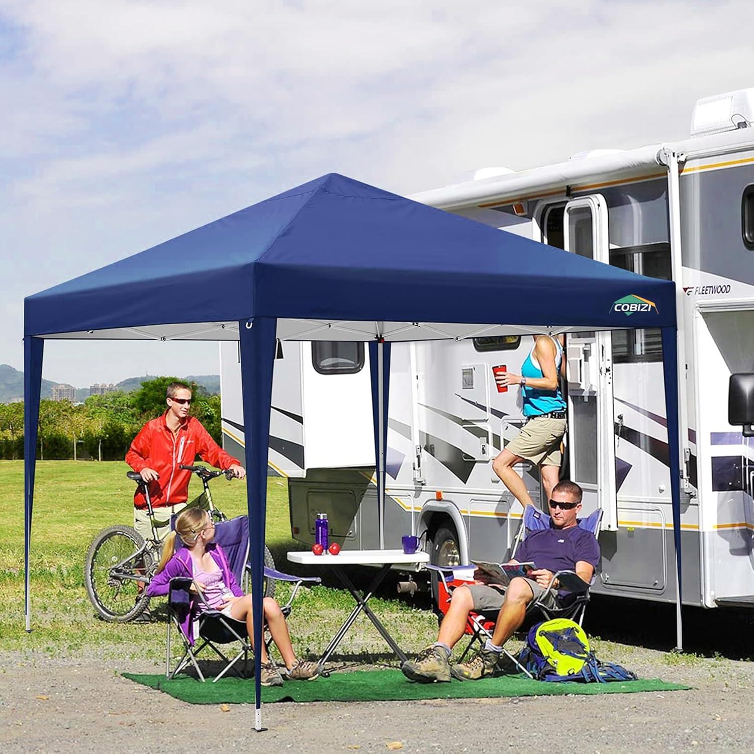 image:imageCOBIZI 10x20 Pop Up Canopy Heavy Duty with 6 Removable Sidewalls Commercial Heavy Duty Pop Up Tent for Parties All Weather Waterproof and UV 50 Wedding Tent with Roller BagFrame UpgradedDeep Blue