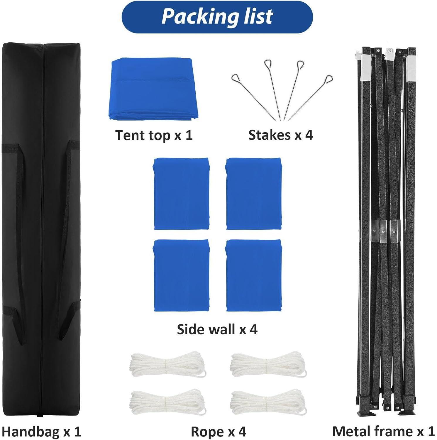 image:imageCOBIZI 10x20 Pop Up Canopy Heavy Duty with 6 Removable Sidewalls Commercial Heavy Duty Pop Up Tent for Parties All Weather Waterproof and UV 50 Wedding Tent with Roller BagFrame UpgradedBlue