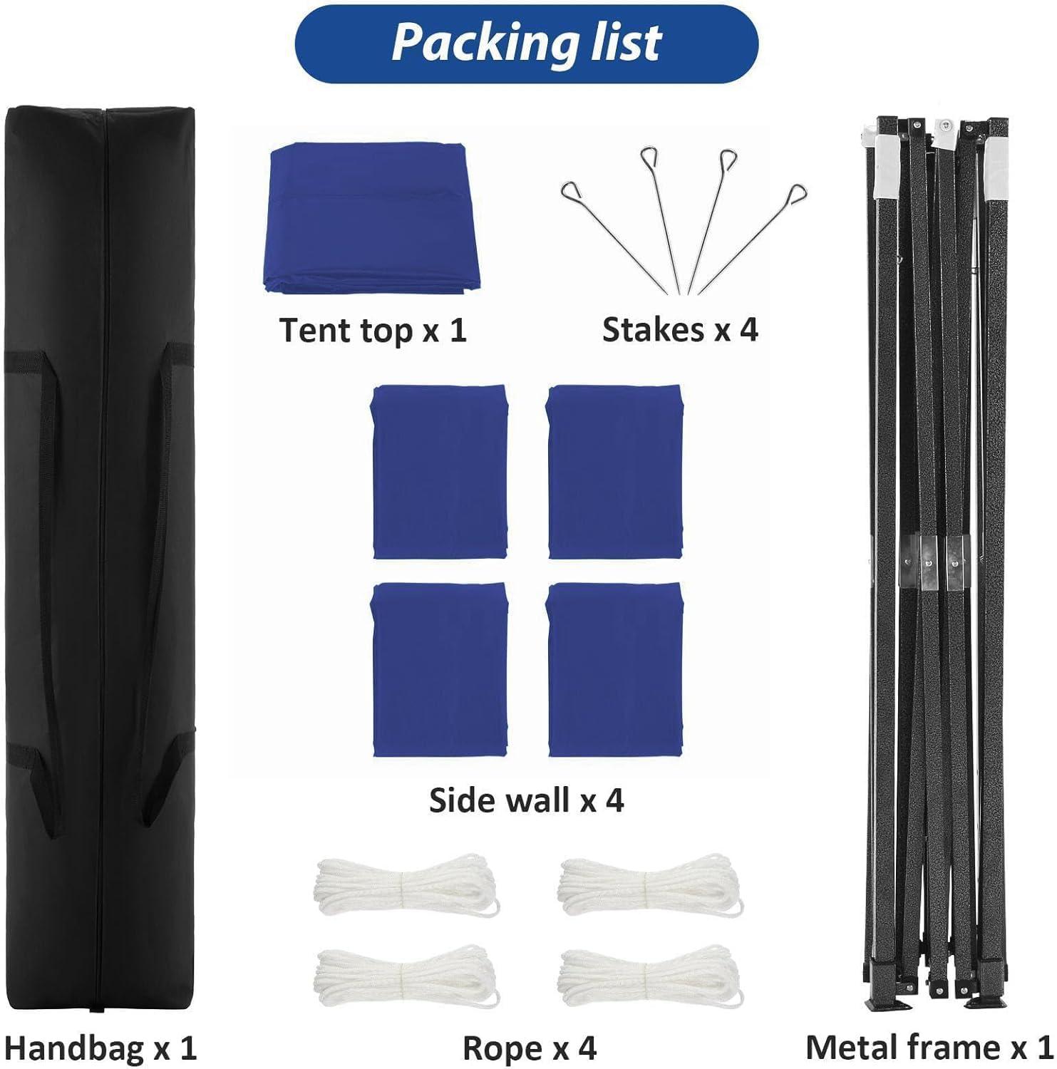 image:imageCOBIZI 10x20 Pop Up Canopy Heavy Duty with 6 Removable Sidewalls Commercial Heavy Duty Pop Up Tent for Parties All Weather Waterproof and UV 50 Wedding Tent with Roller BagFrame UpgradedDeep Blue