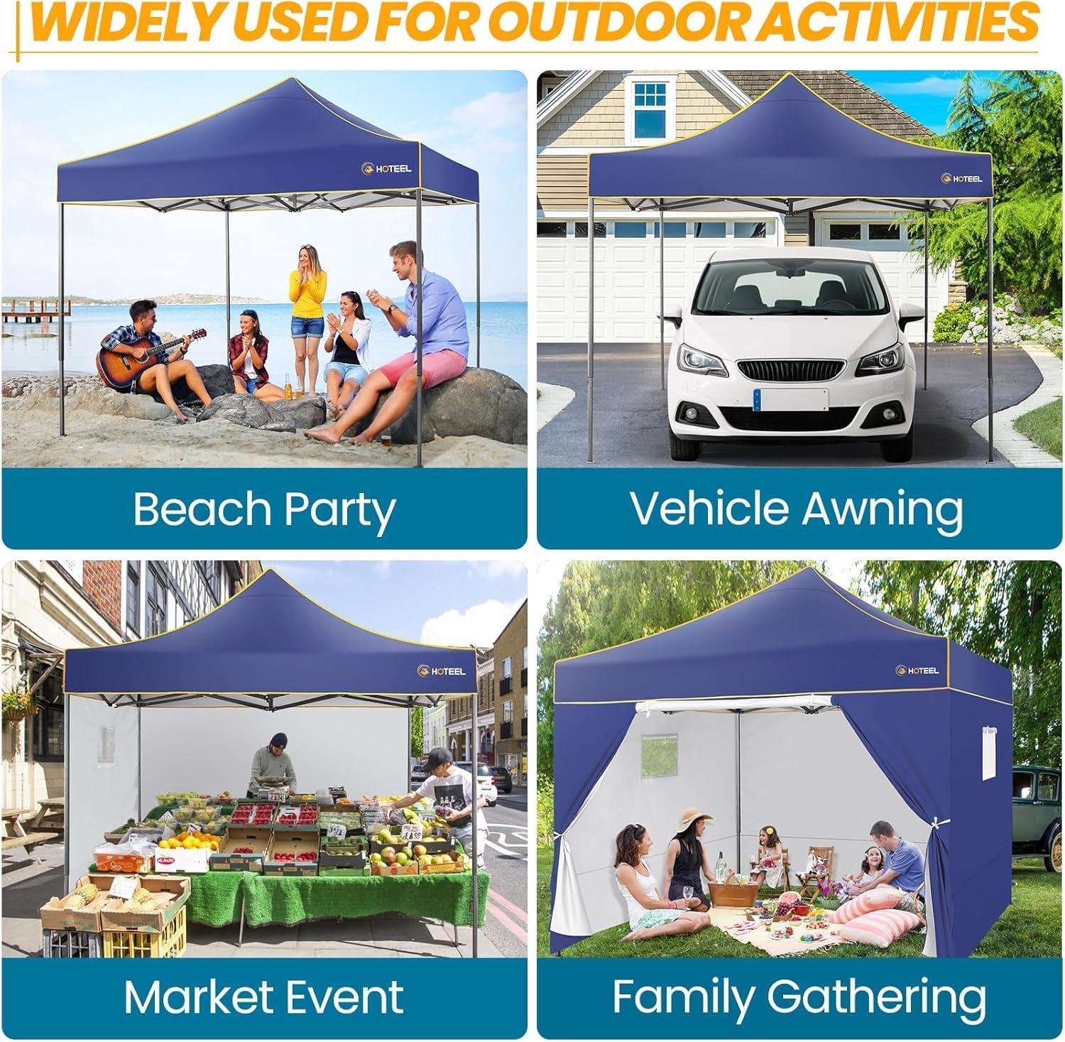 image:imageCOBIZI 10x20 Pop Up Canopy Heavy Duty with 6 Removable Sidewalls Commercial Heavy Duty Pop Up Tent for Parties All Weather Waterproof and UV 50 Wedding Tent with Roller BagFrame UpgradedDeep Blue