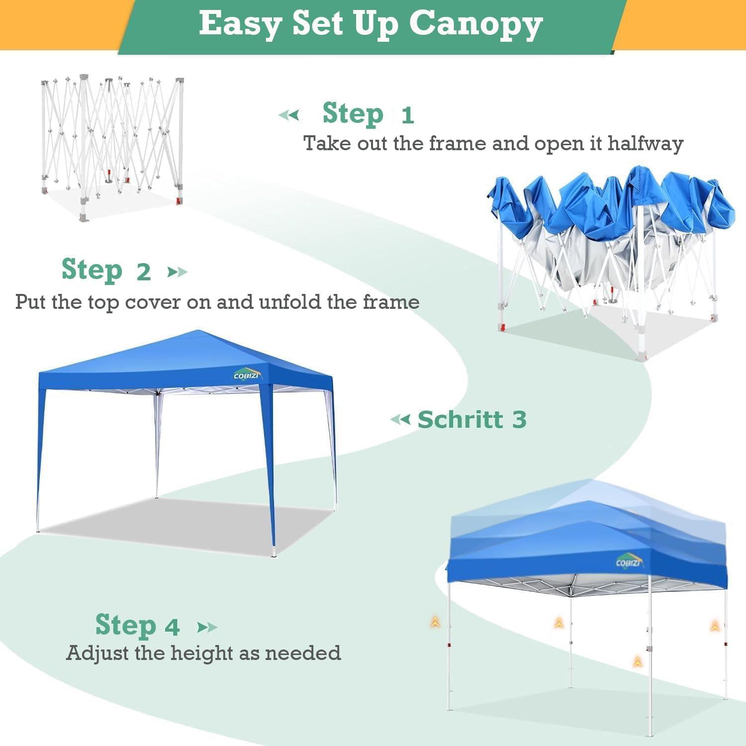 image:imageCOBIZI 10x20 Pop Up Canopy Heavy Duty with 6 Removable Sidewalls Commercial Heavy Duty Pop Up Tent for Parties All Weather Waterproof and UV 50 Wedding Tent with Roller BagFrame UpgradedMerlot Red