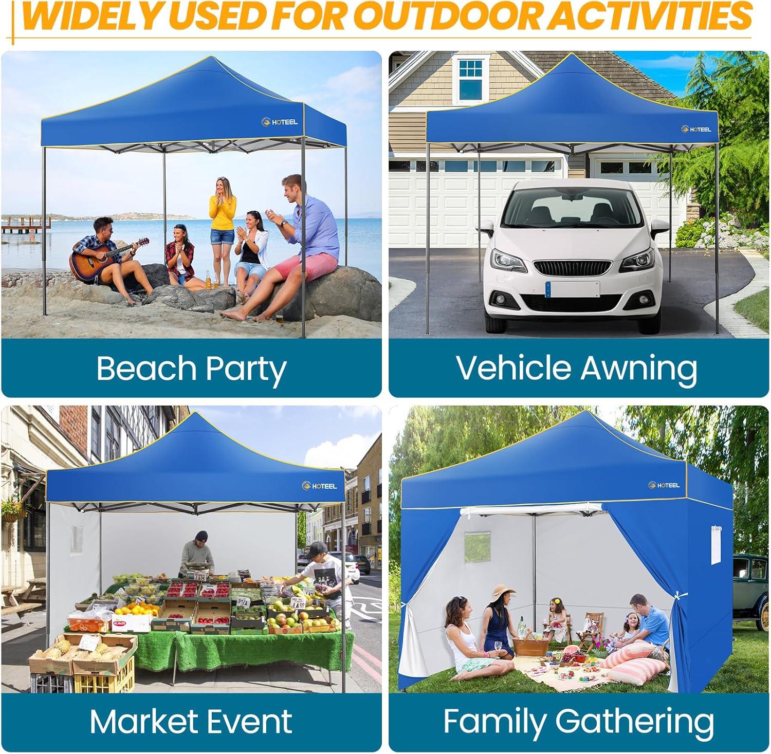 image:imageCOBIZI 10x20 Pop Up Canopy Heavy Duty with 6 Removable Sidewalls Commercial Heavy Duty Pop Up Tent for Parties All Weather Waterproof and UV 50 Wedding Tent with Roller BagFrame UpgradedBlue