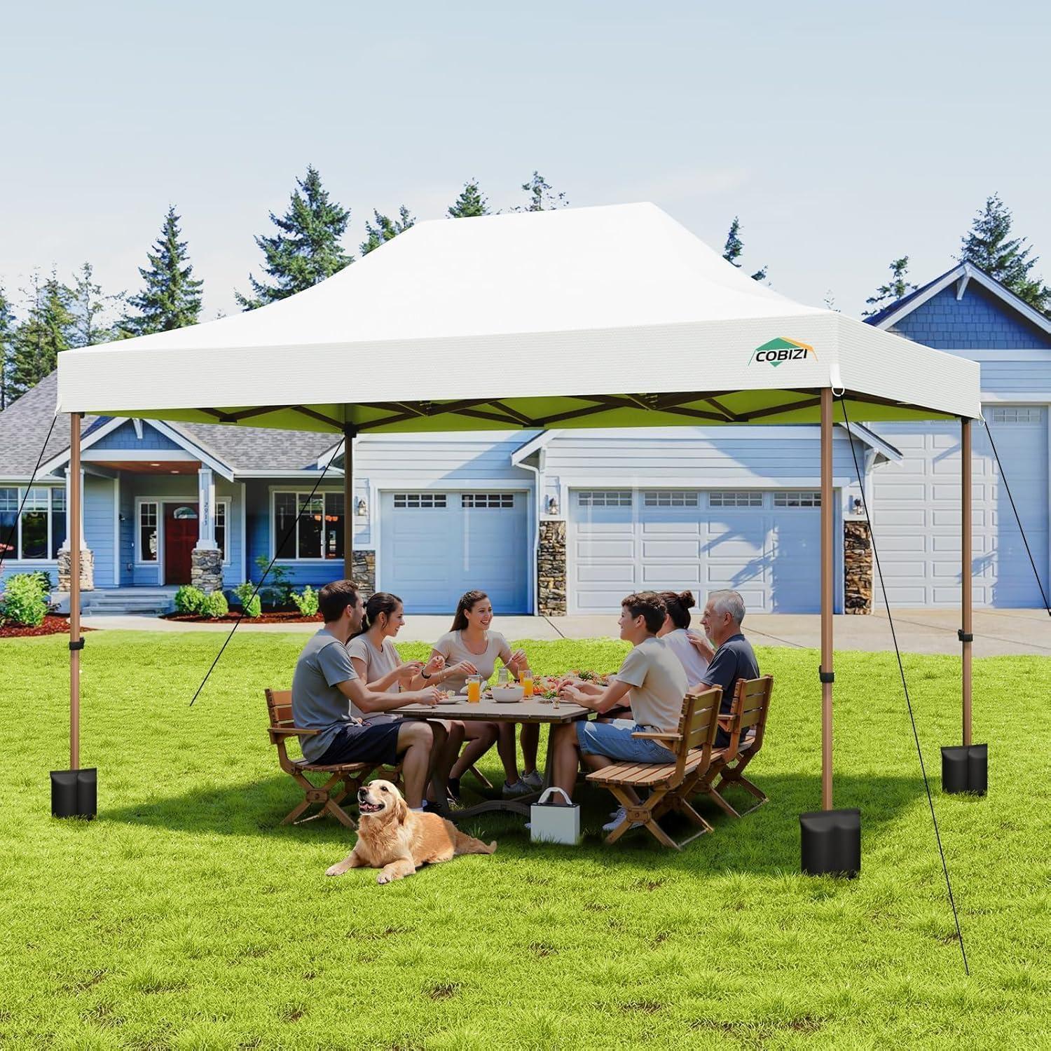 image:imageCOBIZI 10x20 Pop Up Canopy Tent Heavy Duty with 6 Removable Sidewalls Commercial Heavy Duty Pop Up Tent for Parties All Weather Waterproof and UV 50 Wedding Tent with Roller BagFrame UpgradeWhite