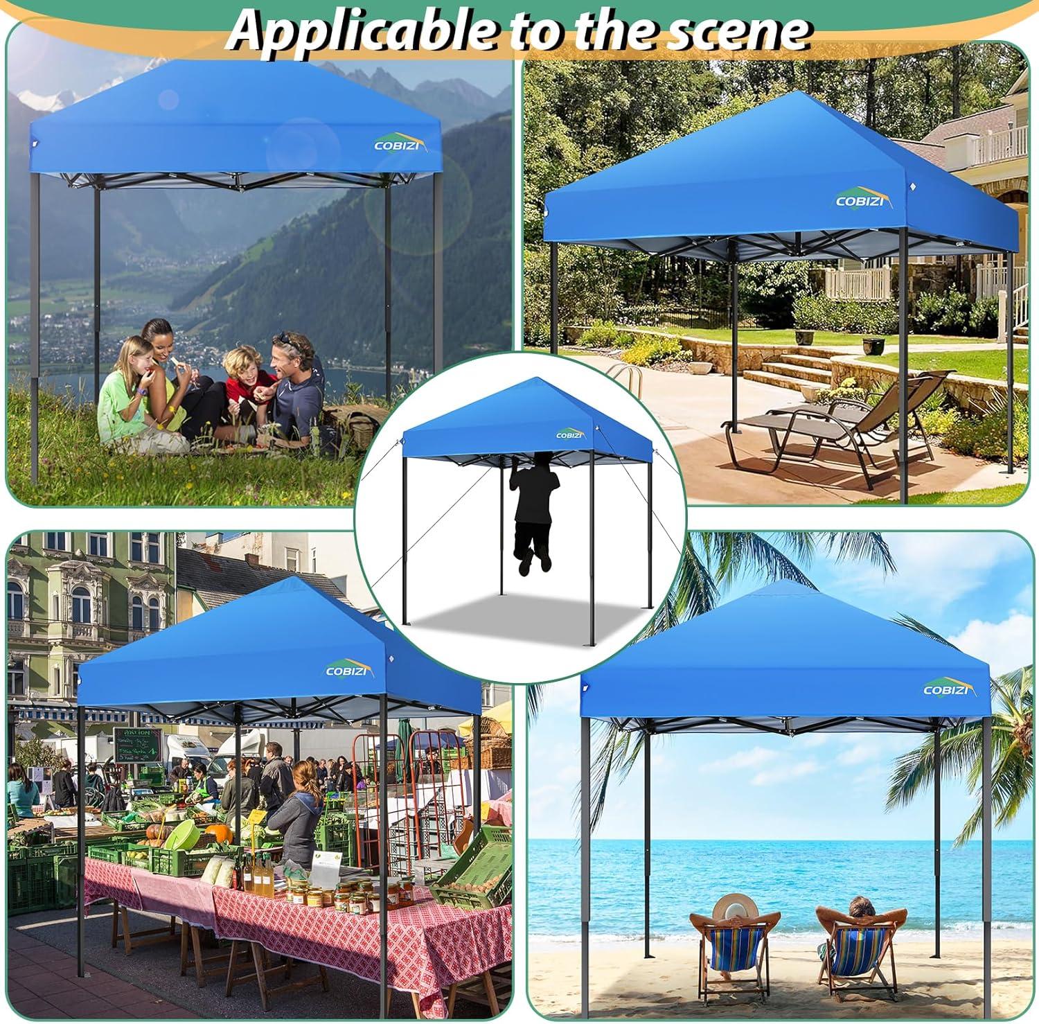image:imageCOBIZI 10x30 Pop up Canopy Tent 10x30 Canopy with Sidewalls Heavy Duty Party Tent Tents for Parties Foldable UPF 50 Waterproof Commercial Easy up Canopy with Roller Bag BlackWindproof UpgradedBlue