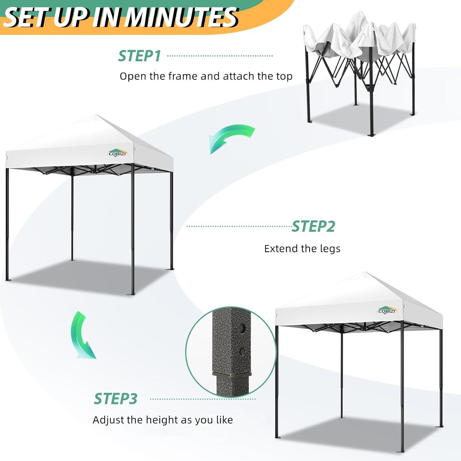 image:imageCOBIZI 10x30 Pop up Canopy Tent 10x30 Canopy with Sidewalls Heavy Duty Party Tent Tents for Parties Foldable UPF 50 Waterproof Commercial Easy up Canopy with Roller Bag BlackWindproof UpgradedWhite
