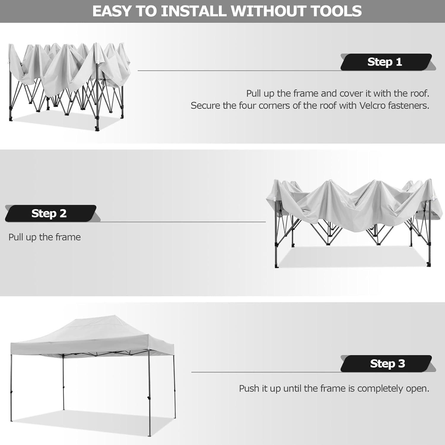 image:imageCOBIZI 10x30 Pop up Canopy Tent 10x30 Canopy with Sidewalls Heavy Duty Party Tent Tents for Parties Foldable UPF 50 Waterproof Commercial Easy up Canopy with Roller Bag BlackWindproof UpgradedWhite