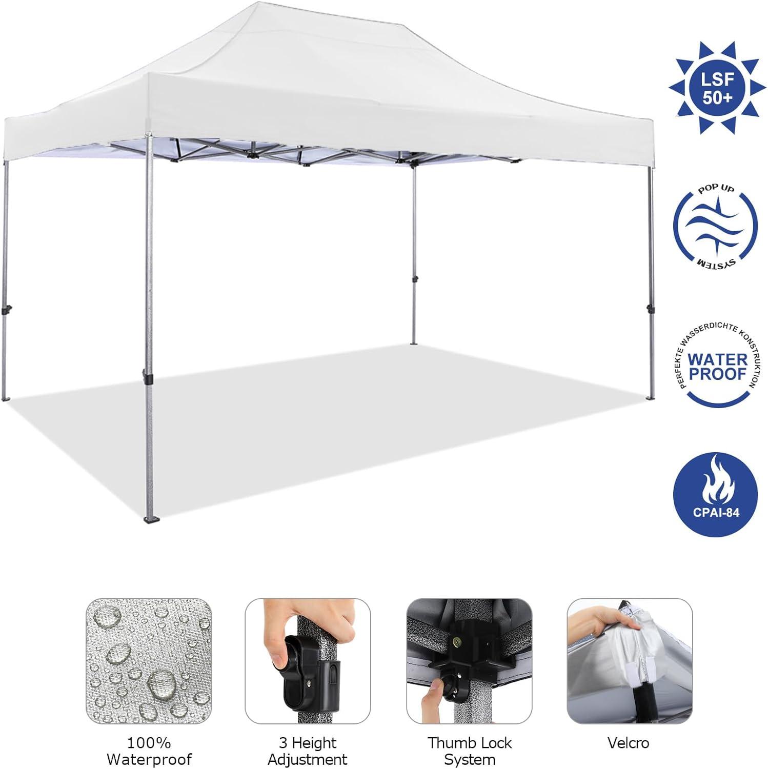 image:imageCOBIZI 10x30 Pop up Canopy Tent 10x30 Canopy with Sidewalls Heavy Duty Party Tent Tents for Parties Foldable UPF 50 Waterproof Commercial Easy up Canopy with Roller Bag BlackWindproof UpgradedWhite