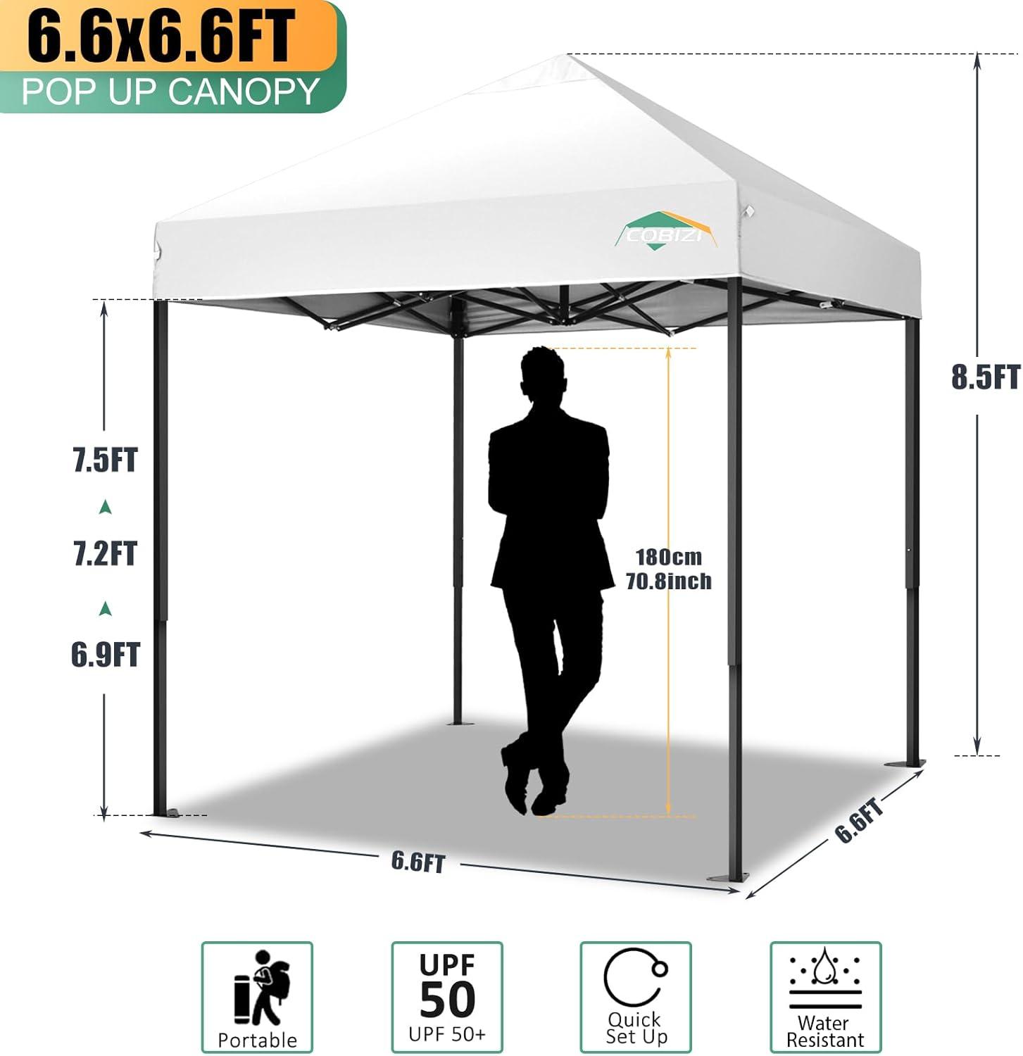 image:imageCOBIZI 10x30 Pop up Canopy Tent 10x30 Canopy with Sidewalls Heavy Duty Party Tent Tents for Parties Foldable UPF 50 Waterproof Commercial Easy up Canopy with Roller Bag BlackWindproof UpgradedWhite