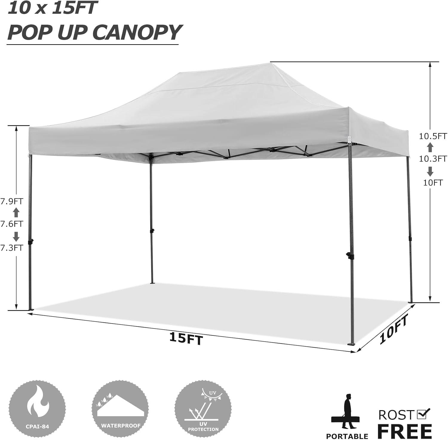 image:imageCOBIZI 10x30 Pop up Canopy Tent 10x30 Canopy with Sidewalls Heavy Duty Party Tent Tents for Parties Foldable UPF 50 Waterproof Commercial Easy up Canopy with Roller Bag BlackWindproof UpgradedWhite