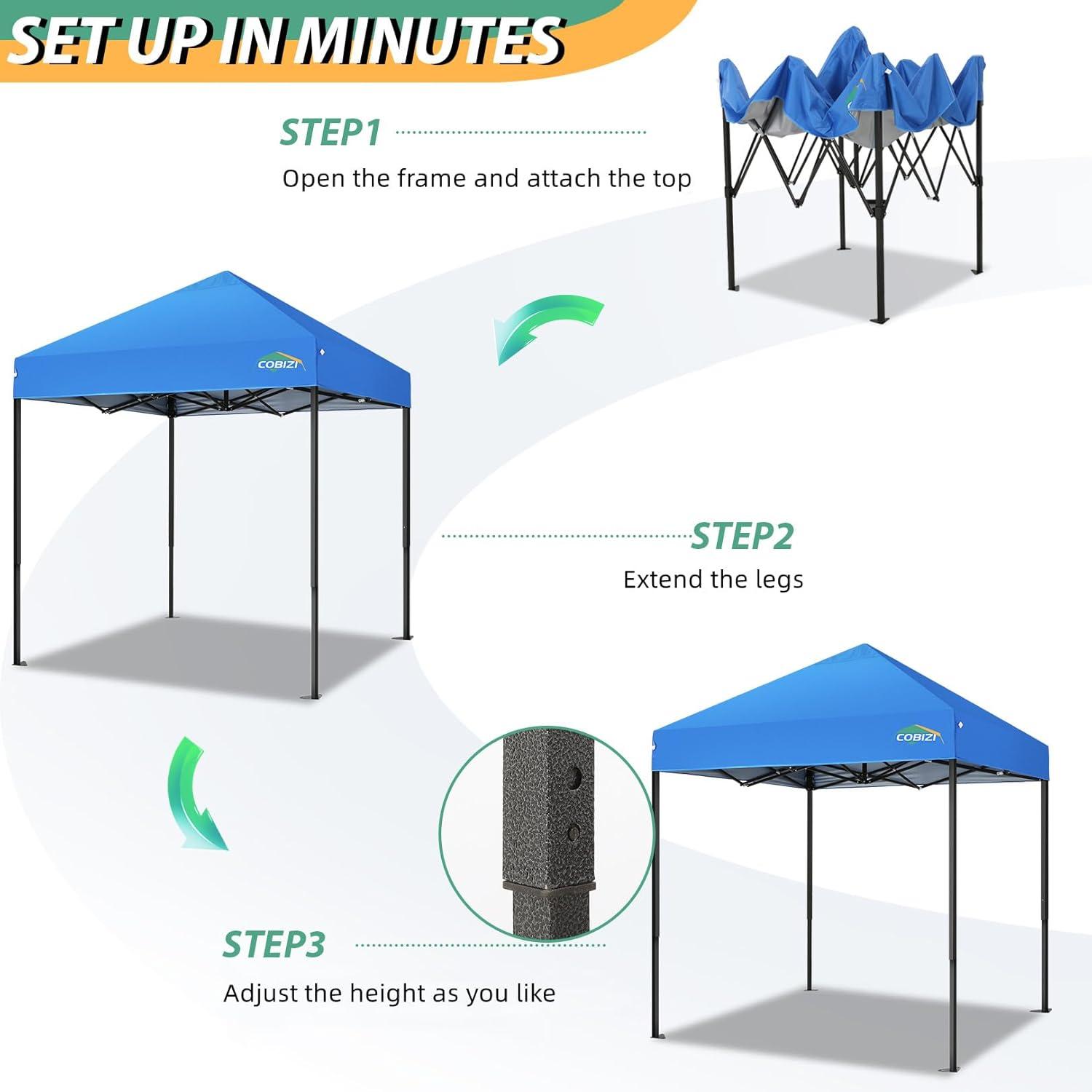 image:imageCOBIZI 10x30 Pop up Canopy Tent 10x30 Canopy with Sidewalls Heavy Duty Party Tent Tents for Parties Foldable UPF 50 Waterproof Commercial Easy up Canopy with Roller Bag BlackWindproof UpgradedBlue