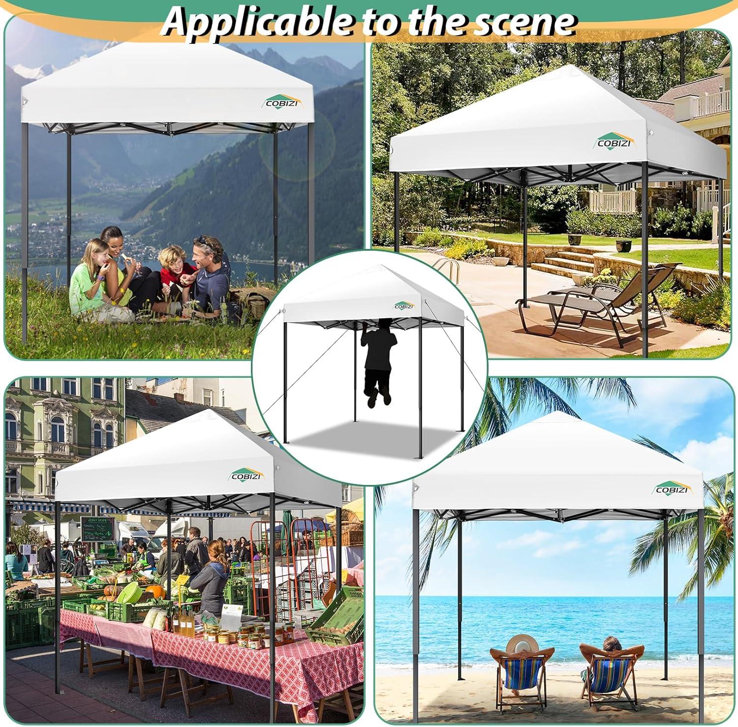 image:imageCOBIZI 10x30 Pop up Canopy Tent 10x30 Canopy with Sidewalls Heavy Duty Party Tent Tents for Parties Foldable UPF 50 Waterproof Commercial Easy up Canopy with Roller Bag BlackWindproof UpgradedWhite