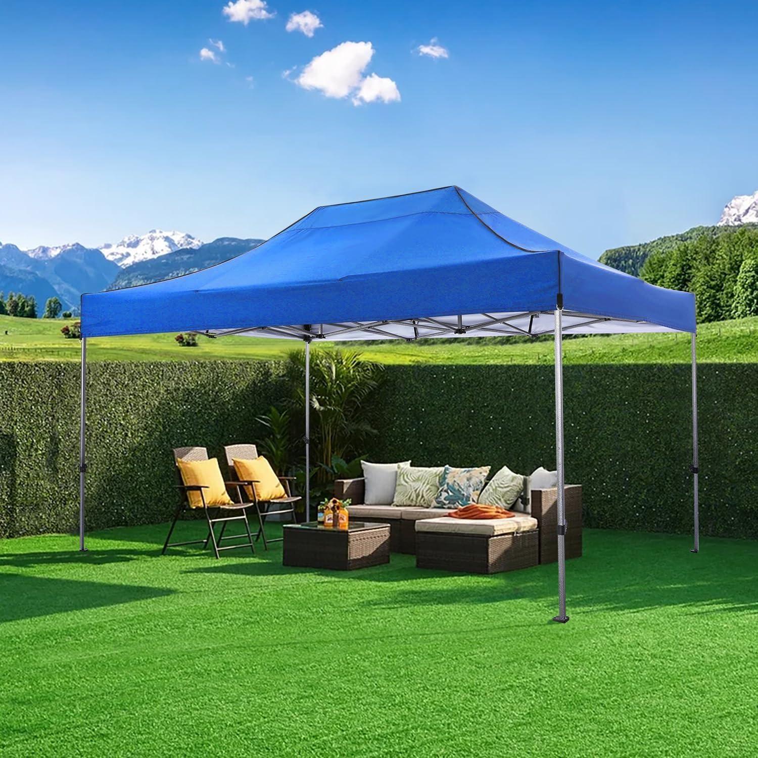 image:imageCOBIZI 10x30 Pop up Canopy Tent 10x30 Canopy with Sidewalls Heavy Duty Party Tent Tents for Parties Foldable UPF 50 Waterproof Commercial Easy up Canopy with Roller Bag BlackWindproof UpgradedBlue