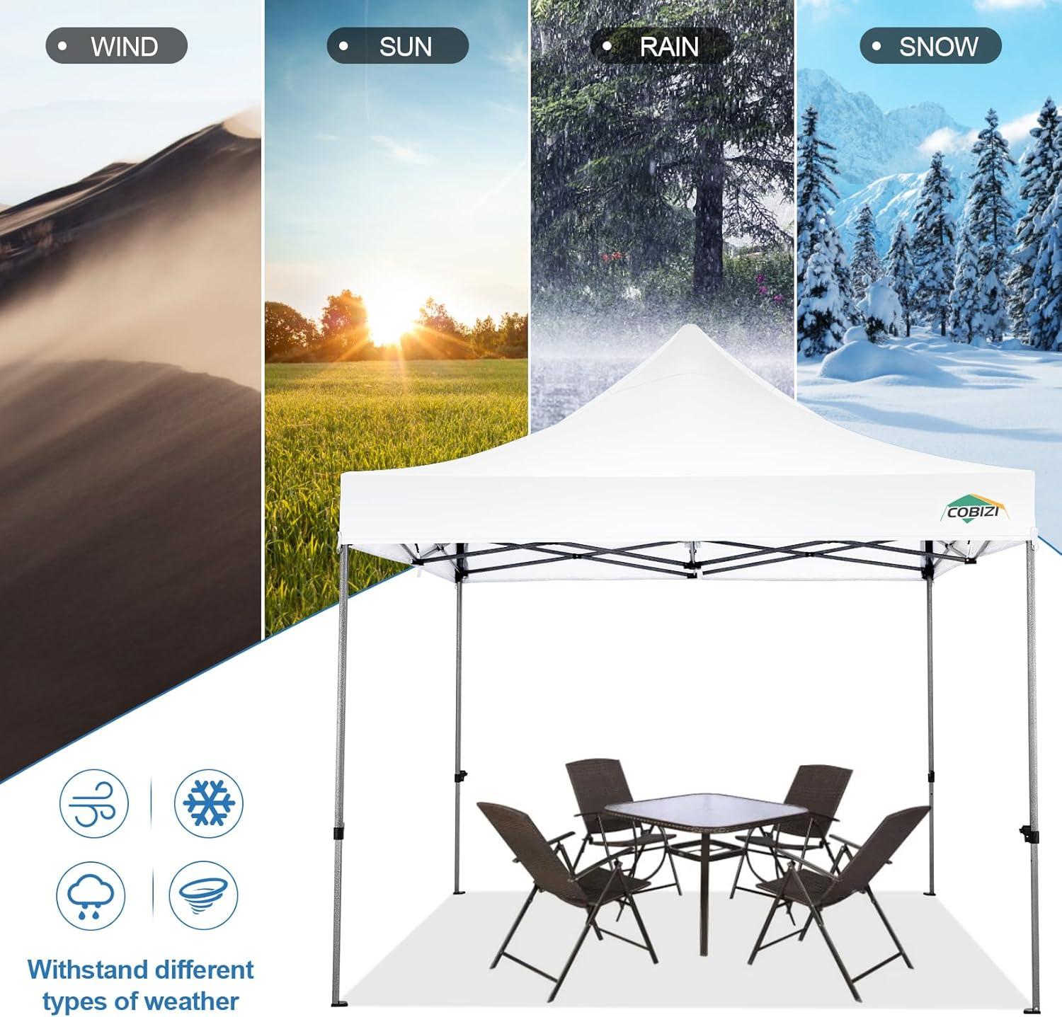 image:imageCOBIZI 10x30 Pop up Canopy Tent 10x30 Canopy with Sidewalls Heavy Duty Party Tent Tents for Parties Foldable UPF 50 Waterproof Commercial Easy up Canopy with Roller Bag BlackWindproof UpgradedWhite