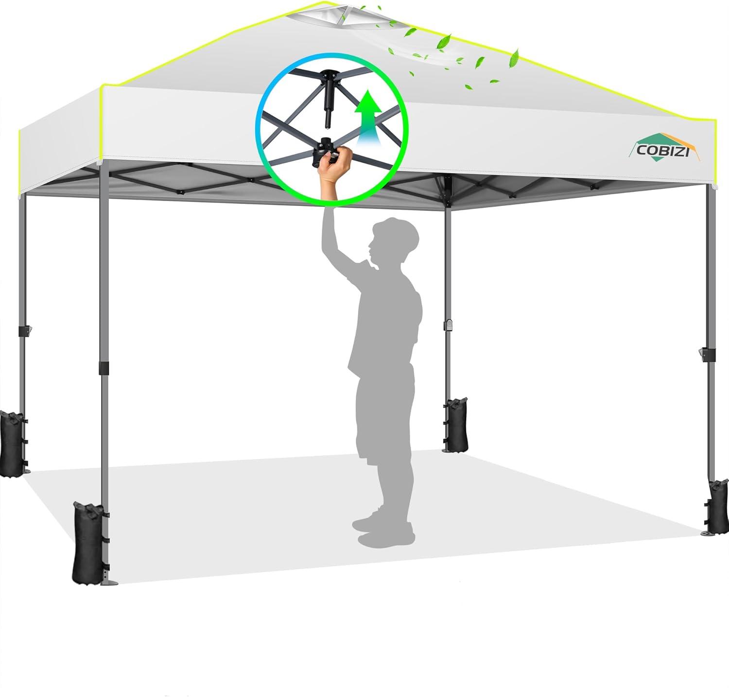 image:imageCOBIZI Heavy Duty 10x20 Pop up Canopy Tent with 6 Sidewalls Commercial Instant Canopies Tents for Parties Waterproof Gazebos with Roller Bag All Season Wind amp Waterproof UPF50Thickened FrameWhite1year warranty