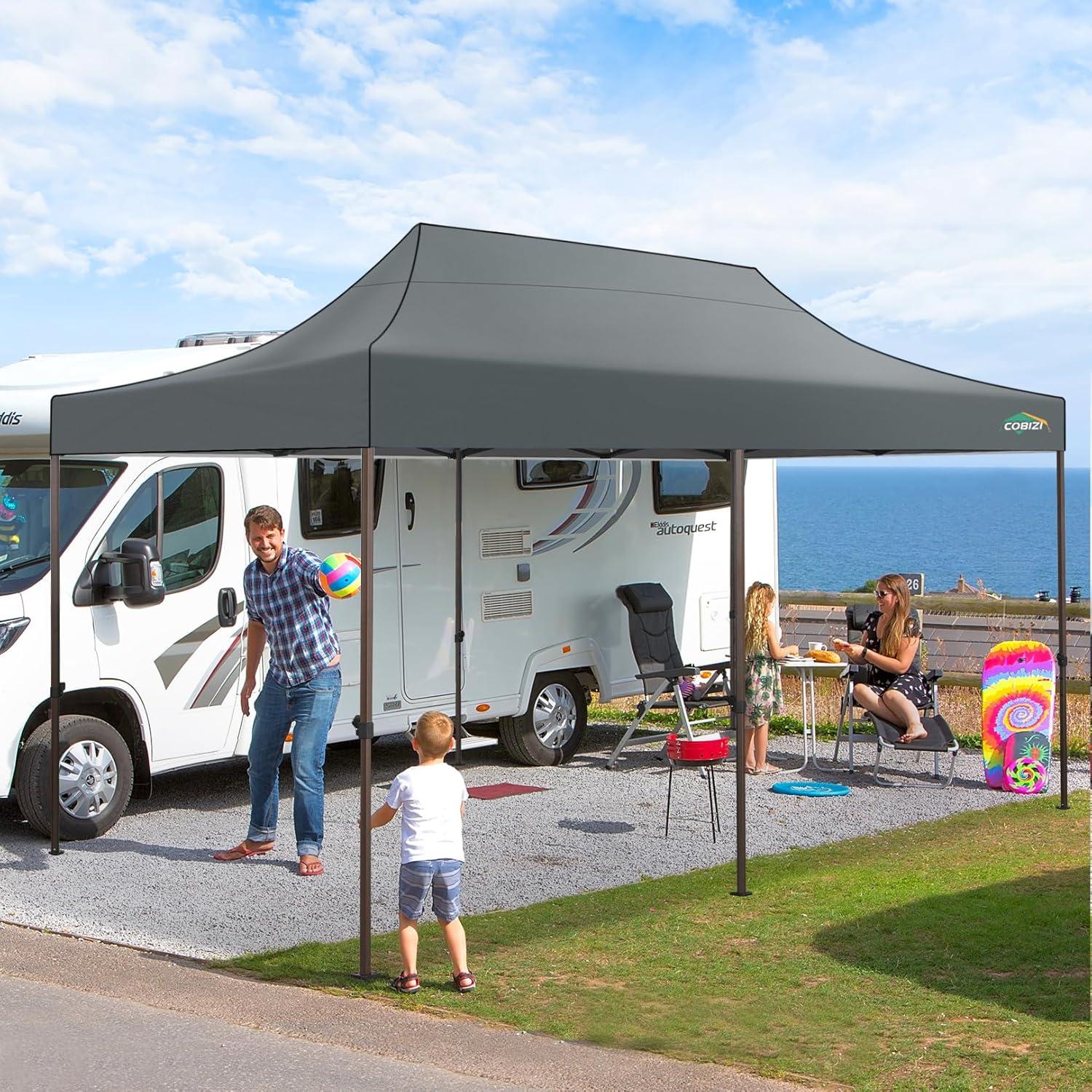 image:imageCOBIZI Heavy Duty 10x20 Pop up Canopy Tent with 6 Sidewalls Commercial Instant Canopies Tents for Parties Waterproof Gazebos with Roller Bag All Season Wind amp Waterproof UPF50Thickened Frame