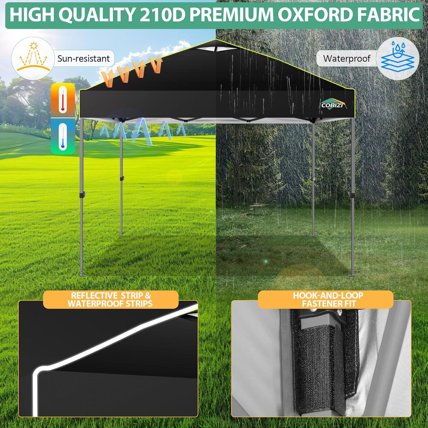 image:imageCOBIZI Heavy Duty 10x20 Pop up Canopy Tent with 6 Sidewalls Commercial Instant Canopies Tents for Parties Waterproof Gazebos with Roller Bag All Season Wind amp Waterproof UPF50Thickened FrameBlack1year warranty