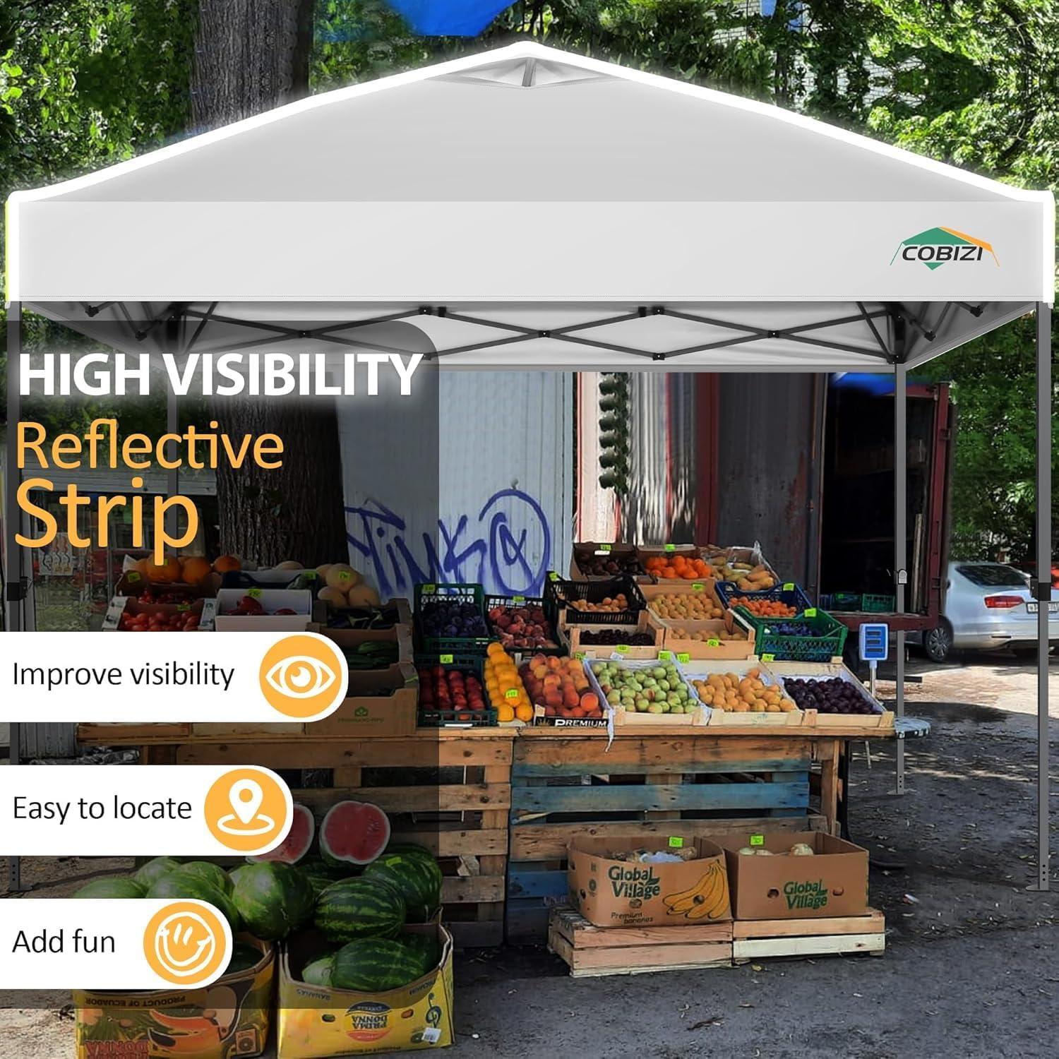 image:imageCOBIZI Heavy Duty 10x20 Pop up Canopy Tent with 6 Sidewalls Commercial Instant Canopies Tents for Parties Waterproof Gazebos with Roller Bag All Season Wind amp Waterproof UPF50Thickened FrameWhite1year warranty