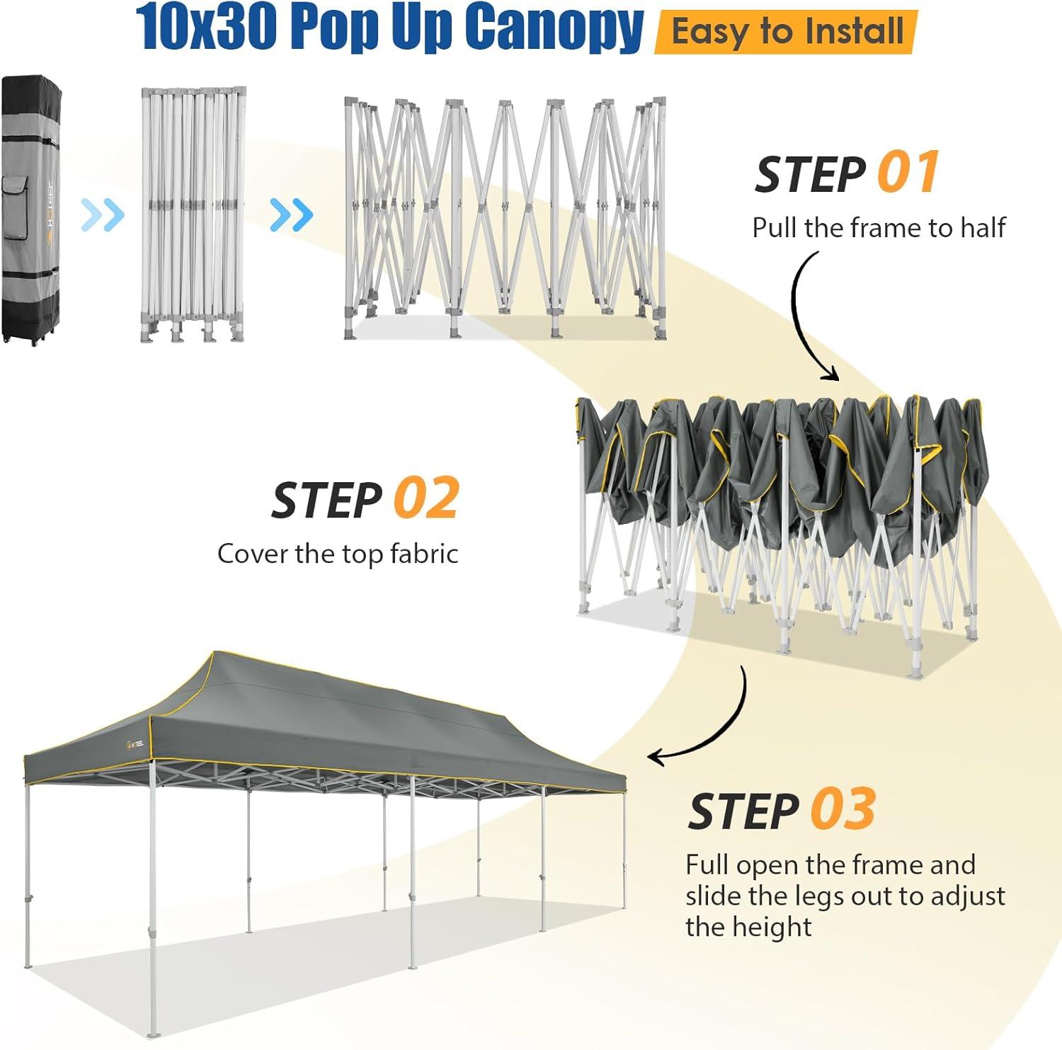 image:imageHOTEEL 10x15 Heavy Duty Pop up Canopy Tent for Parties with 4 Sidewalls Easy Setup Outdoor Commercial Instant Gazebo for Wedding Event with Roller Bag amp Sand Bags BlackHexagonal FrameDark Gray