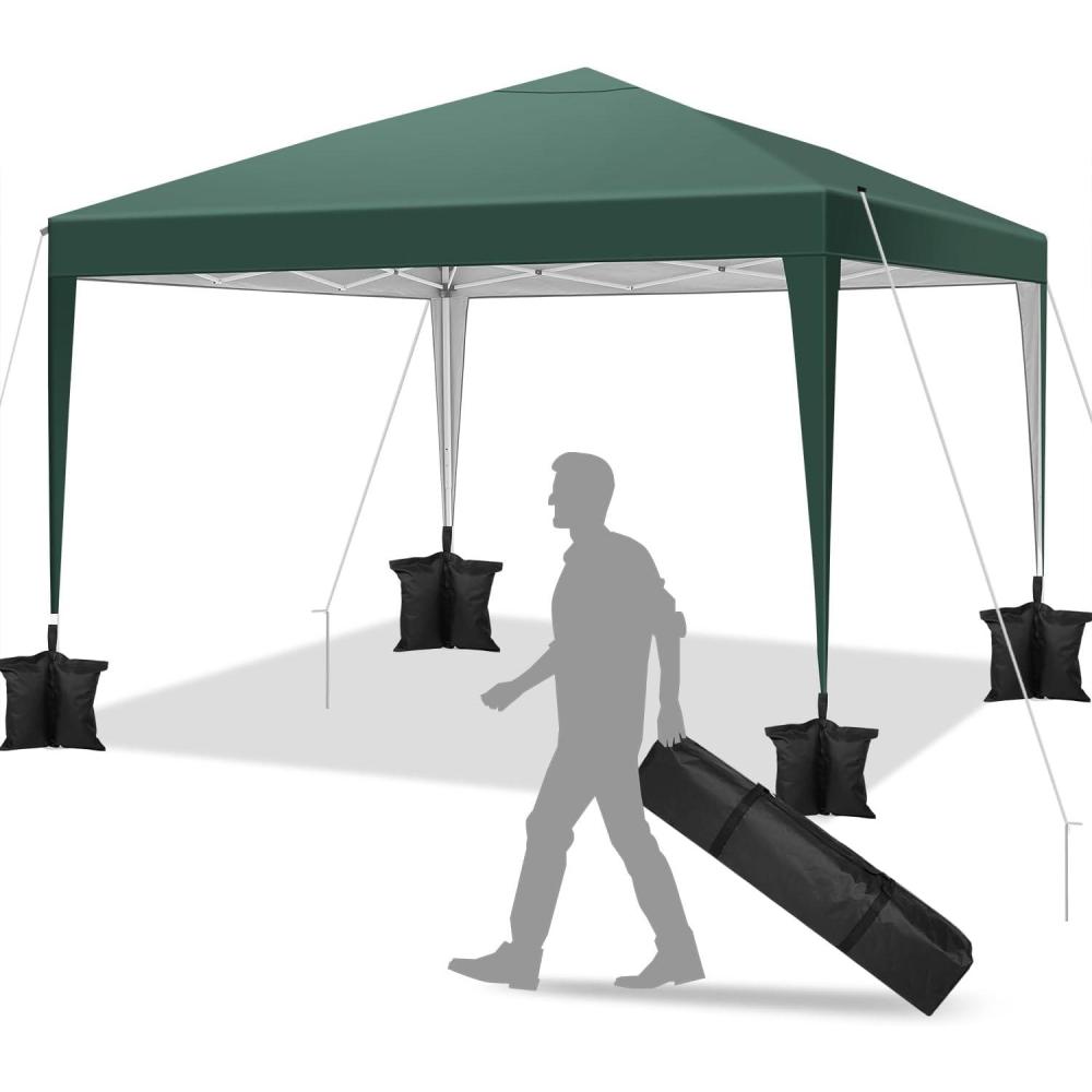 image:imageCOBIZI 10x20 Heavy Duty Pop Up Canopy Tent with 6 Sidewalls Easy Set Up Outdoor Waterproof Screen Commercial Party Tent with Mosquito Netting for Parties Backyard Patio Roller Bag GrayJet Black