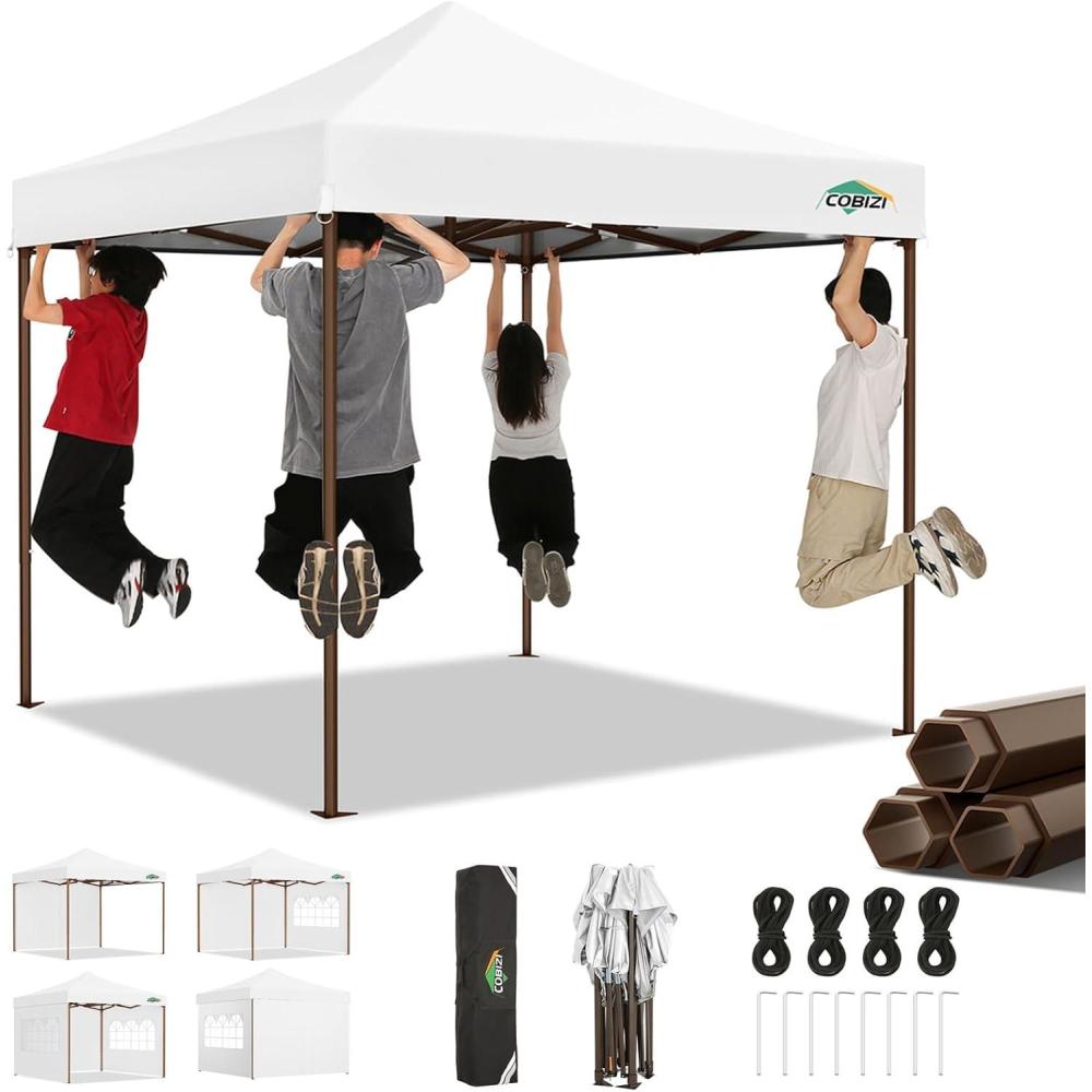 image:imageCOBIZI 10x20 Pop Up Canopy Heavy Duty with 6 Removable Sidewalls Commercial Heavy Duty Pop Up Tent for Parties All Weather Waterproof and UV 50 Wedding Tent with Roller BagFrame UpgradedWhite