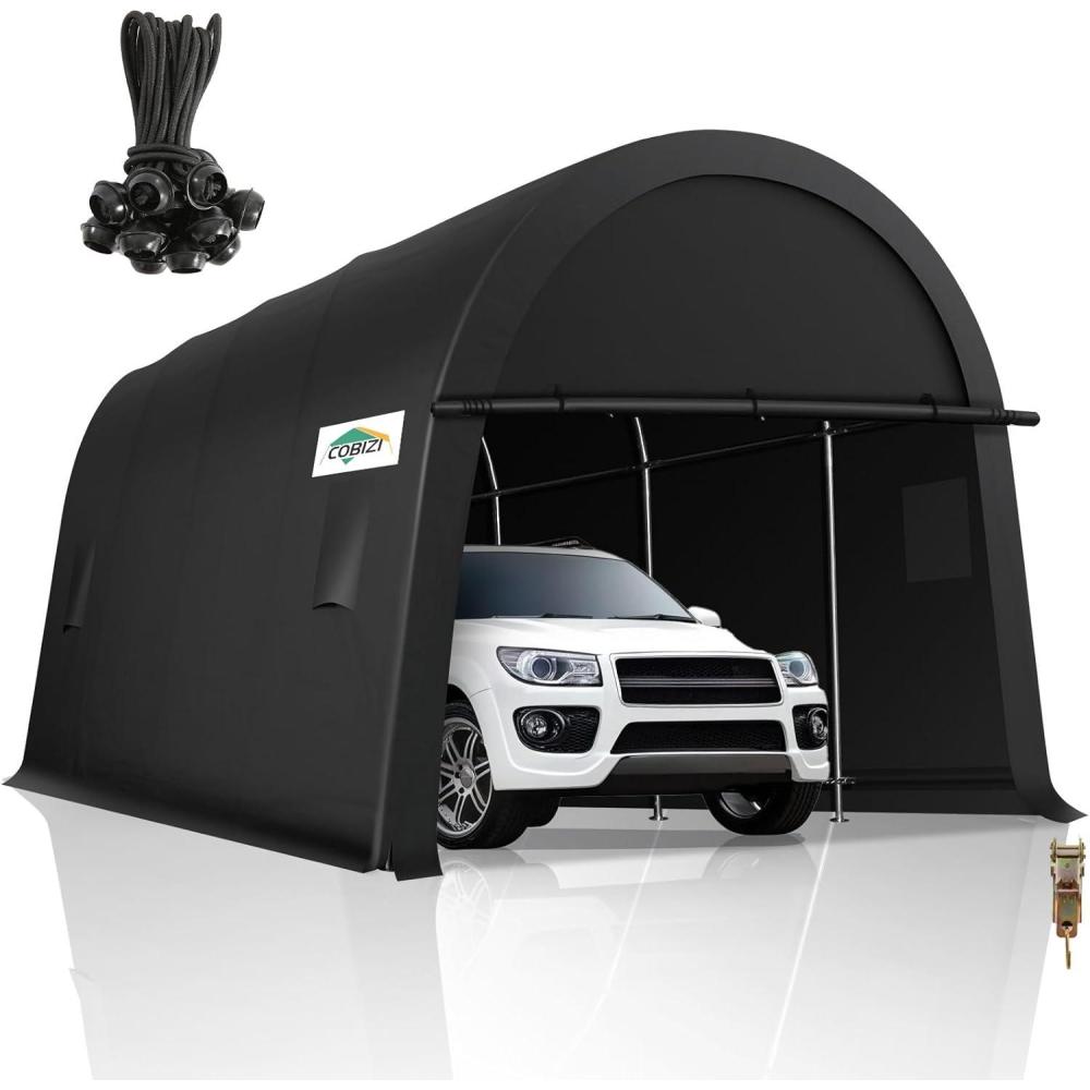 image:imageCOBIZI Carport Canopy 12x20 Heavy Duty Portable Garage AllSeason Portable Car Ports amp Outdoor Storage Shed Galvanized Frame Vehicle Shelter with Removable Doors and VentsRed
