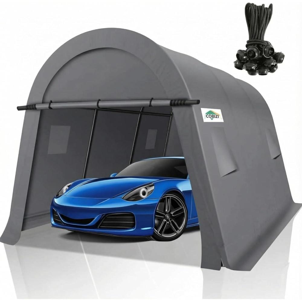 image:imageCOBIZI Carport Canopy 12x20 Heavy Duty Portable Garage AllSeason Portable Car Ports amp Outdoor Storage Shed Galvanized Frame Vehicle Shelter with Removable Doors and VentsGray
