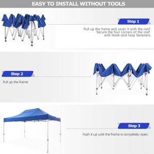 image:imageCOBIZI 10x15 Pop Up Canopy with 4 Sidewall10 x 15 ft Blue