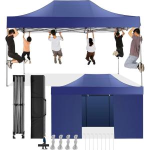 image:imageCOBIZI 10x15 Pop Up Canopy with 4 SidewallDark Blue