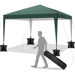 image:imageCOBIZI 10x20 Heavy Duty Pop Up Canopy Tent with 6 Sidewalls Easy Set Up Outdoor Waterproof Screen Commercial Party Tent with Mosquito Netting for Parties Backyard Patio Roller Bag GrayJet Black