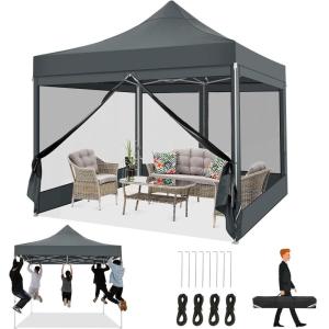 image:imageCOBIZI 10x20 Heavy Duty Pop Up Canopy Tent with 6 Sidewalls Easy Set Up Outdoor Waterproof Screen Commercial Party Tent with Mosquito Netting for Parties Backyard Patio Roller Bag GrayGray