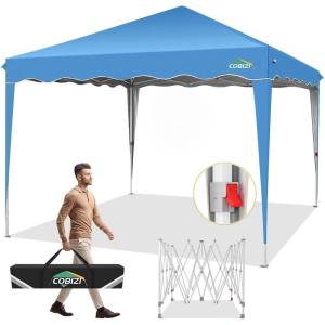 image:imageCOBIZI 10x20 Heavy Duty Pop up Canopy Tent with 6 sidewalls Easy Up Commercial Outdoor Canopy Wedding Party Tents for Parties All Season Wind amp Waterproof Gazebo with Roller BagGreyFrame ThickenedSky Blue