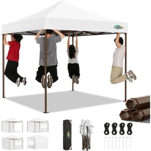 image:imageCOBIZI 10x20 Pop Up Canopy Heavy Duty with 6 Removable Sidewalls Commercial Heavy Duty Pop Up Tent for Parties All Weather Waterproof and UV 50 Wedding Tent with Roller BagFrame UpgradedWhite