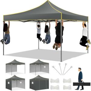 image:imageCOBIZI 10x20 Pop Up Canopy Heavy Duty with 6 Removable Sidewalls Commercial Heavy Duty Pop Up Tent for Parties All Weather Waterproof and UV 50 Wedding Tent with Roller BagFrame UpgradedGray