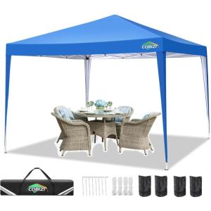 image:imageCOBIZI 10x20 Pop Up Canopy Heavy Duty with 6 Removable Sidewalls Commercial Heavy Duty Pop Up Tent for Parties All Weather Waterproof and UV 50 Wedding Tent with Roller BagFrame UpgradedMerlot Red