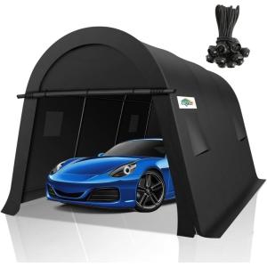 image:imageCOBIZI Carport Canopy 12x20 Heavy Duty Portable Garage AllSeason Portable Car Ports amp Outdoor Storage Shed Galvanized Frame Vehicle Shelter with Removable Doors and VentsDark Gray