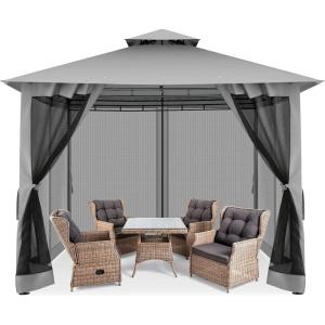 image:imageCOBIZI Gazebo 10x10 Gazebos for Patios Outdoor Gazebo Tent Patio Gazebo with Mosquito Netting Backyard Canopy Tent Screened Gazebo with Steel Frame