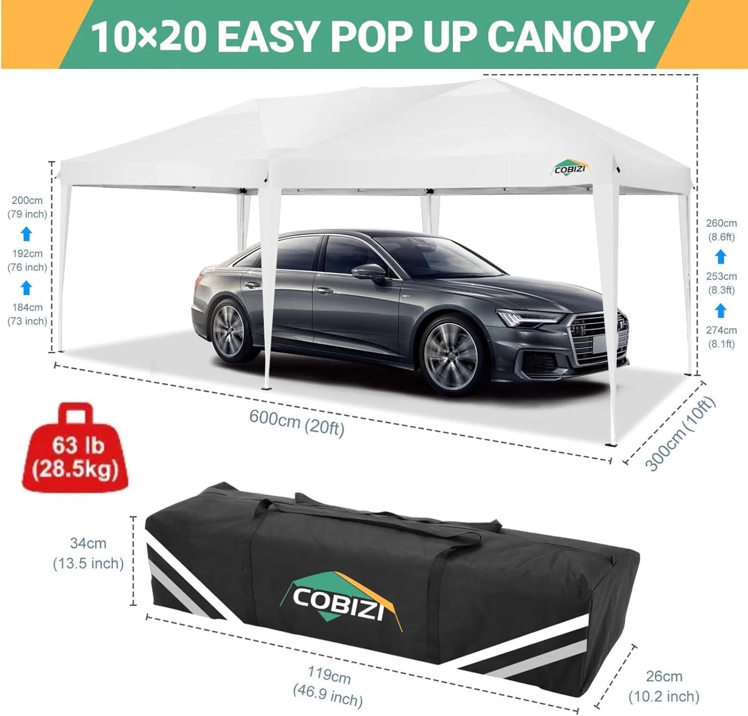 image:imageCOBIZI 10x10 Pop Up Canopy Tent with 4 Sidewalls Easy Set up Canopy 10x10 Waterproof Commercial Outdoor Gazebo Portable Shelter Instant Tents for PartiesBackyardFlea MarketCarrying Bag1Navy BlueWHITE